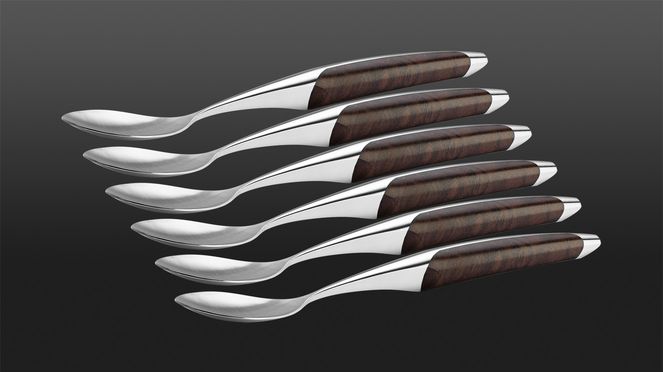 
                    Set de cuillères 6 pièces en noyer de la manufacture de couteaux sknife à Bienne