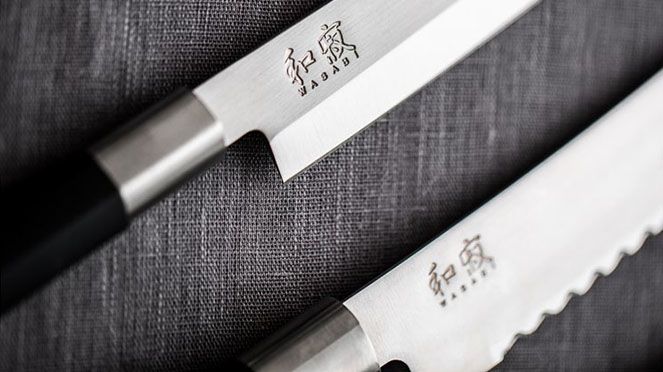 
                    Wasabi Deba knife of the Wasabi Black series from Kai