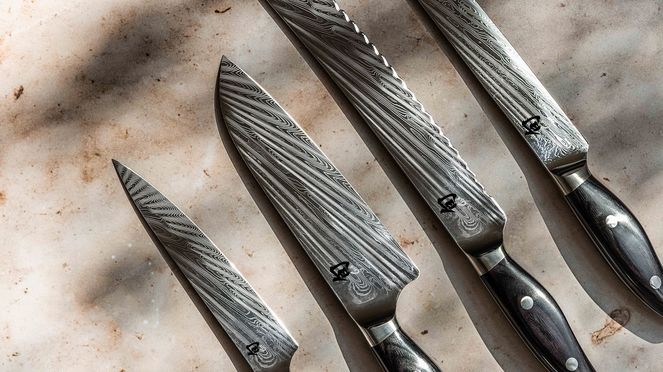 
                    Nagare Black utility knife of the Shun Nagare Black knife series