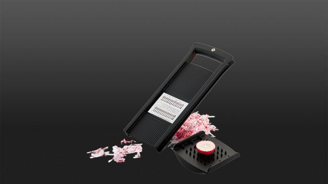 
                    Le cadre de la râpe à julienne est en polypropylène de haute qualité