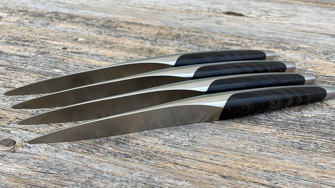 
                    Table knife set sknife with ash wood handles